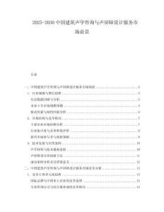 2025-2030中國(guó)建筑聲學(xué)咨詢與聲屏障設(shè)計(jì)服務(wù)市場(chǎng)前景