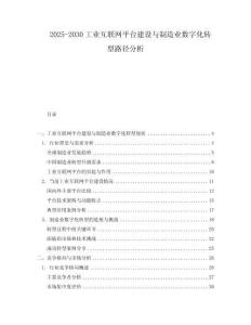 2025-2030工業(yè)互聯(lián)網(wǎng)平臺建設(shè)與制造業(yè)數(shù)字化轉(zhuǎn)型路徑分析