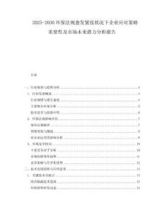 2025-2030環(huán)保法規(guī)愈發(fā)緊張狀況下企業(yè)應(yīng)對策略重要性及市場未來潛力分析報告