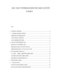 2025-2030中國智能安防系統(tǒng)升級與城市安全管理應(yīng)用報(bào)告
