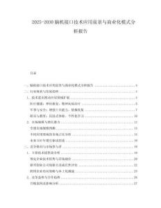 2025-2030腦機(jī)接口技術(shù)應(yīng)用前景與商業(yè)化模式分析報(bào)告
