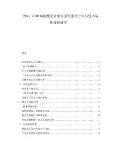 2025-2030腐植酸企業(yè)兼并重組案例分析與資本運(yùn)作策略研究