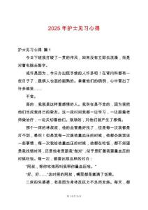 2025年護士見習心得