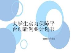 大學生實習保障平臺創新創業計劃書