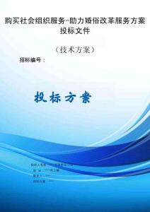 購買社會組織服務-助力婚俗改革服務方案投標文件（技術方案）