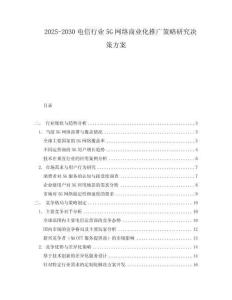 2025-2030電信行業5G網絡商業化推廣策略研究決策方案