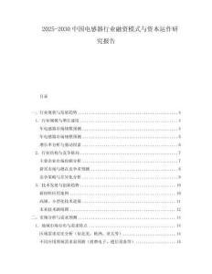 2025-2030中國電感器行業(yè)融資模式與資本運(yùn)作研究報告