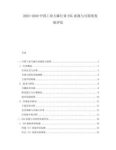 2025-2030中國(guó)工業(yè)大麻行業(yè)ESG表現(xiàn)與可持續(xù)發(fā)展評(píng)估