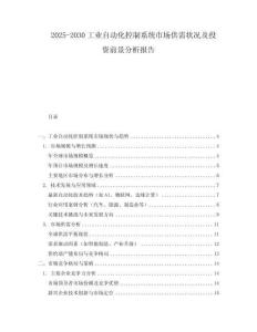 2025-2030工業自動化控制系統市場供需狀況及投資前景分析報告