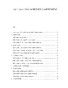 2025-2030中國皮卡市場消費需求與政策松綁影響