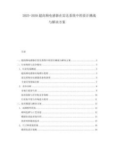 2025-2030超高頻電感器在雷達(dá)系統(tǒng)中的設(shè)計(jì)挑戰(zhàn)與解決方案