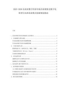 2025-2030東南亞數(shù)字經(jīng)濟(jì)市場(chǎng)全面觀察及數(shù)字化轉(zhuǎn)型方向和商業(yè)模式創(chuàng)新規(guī)劃指南