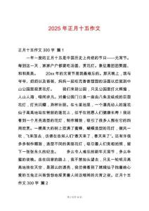 2025年正月十五作文