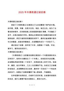 2025年木偶奇遇記讀后感