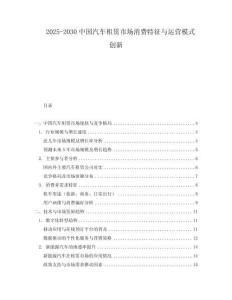 2025-2030中國(guó)汽車租賃市場(chǎng)消費(fèi)特征與運(yùn)營(yíng)模式創(chuàng)新