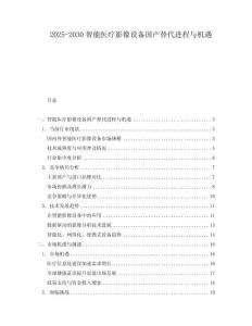 2025-2030智能醫(yī)療影像設備國產替代進程與機遇