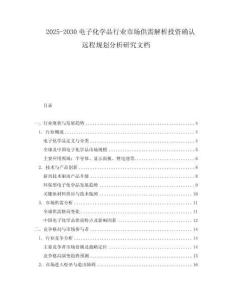 2025-2030電子化學品行業市場供需解析投資確認遠程規劃分析研究文檔