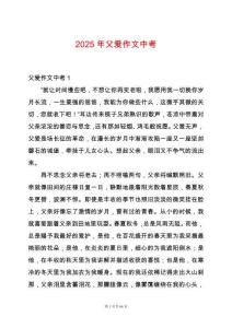 2025年父愛作文中考
