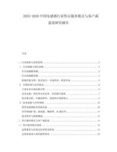 2025-2030中國電感器行業(yè)售后服務(wù)模式與客戶滿意度研究報告