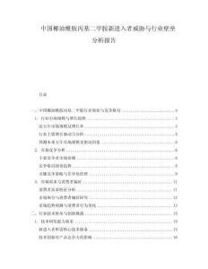 中國(guó)椰油酰胺丙基二甲胺新進(jìn)入者威脅與行業(yè)壁壘分析報(bào)告