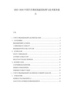 2025-2030中國(guó)汽車測(cè)試場(chǎng)建設(shè)標(biāo)準(zhǔn)與技術(shù)服務(wù)能力