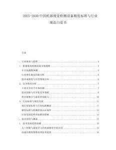 2025-2030中國(guó)機(jī)器視覺檢測(cè)設(shè)備精度標(biāo)準(zhǔn)與行業(yè)規(guī)范白皮書