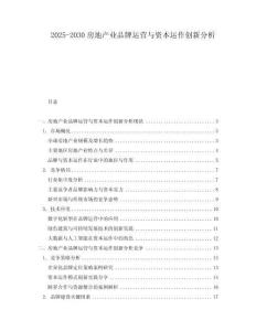 2025-2030房地產(chǎn)業(yè)品牌運(yùn)營與資本運(yùn)作創(chuàng)新分析
