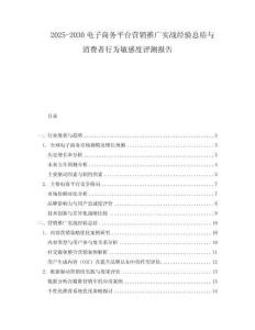 2025-2030電子商務平臺營銷推廣實戰經驗總結與消費者行為敏感度評測報告
