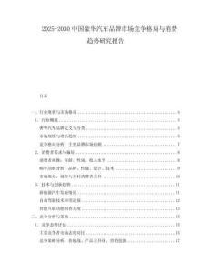 2025-2030中國(guó)豪華汽車品牌市場(chǎng)競(jìng)爭(zhēng)格局與消費(fèi)趨勢(shì)研究報(bào)告