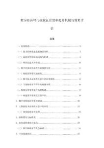 數(shù)字經(jīng)濟(jì)時(shí)代稅收征管效率提升機(jī)制與效果評估