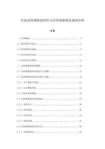 企業(yè)試用期績(jī)效評(píng)估與管理策略優(yōu)化案例分析