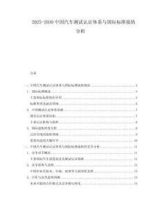 2025-2030中國汽車測試認證體系與國際標準接軌分析