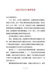 2025年比大小教學(xué)反思