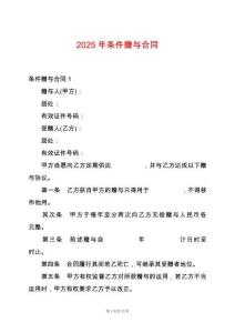 2025年條件贈與合同