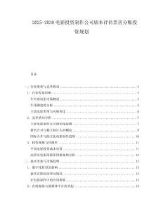 2025-2030電影投資制作公司劇本評估票房分賬投資規劃