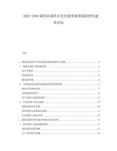 2025-2030碳化硅器件在光伏逆變器領域的替代速率評估