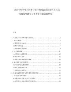 2025-2030電子商務行業市場動態重點分析及社交電商發展路徑與消費者體驗創新研究