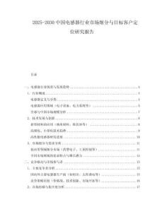 2025-2030中國電感器行業市場細分與目標客戶定位研究報告