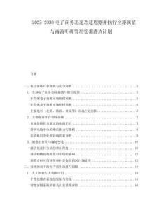 2025-2030電子商務迅速改進觀察并執行全球閾值與商流明確管理挖掘潛力計劃