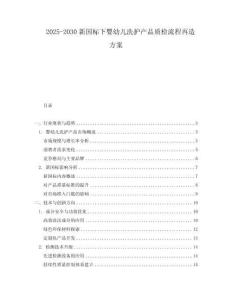 2025-2030新國(guó)標(biāo)下嬰幼兒洗護(hù)產(chǎn)品質(zhì)檢流程再造方案