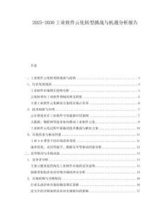 2025-2030工業(yè)軟件云化轉(zhuǎn)型挑戰(zhàn)與機(jī)遇分析報(bào)告