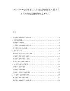 2025-2030電信服務(wù)行業(yè)市場(chǎng)競(jìng)爭態(tài)勢(shì)及5G技術(shù)商用與未來發(fā)展投資規(guī)劃方案研究