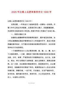 2025年比看上去更有意思作文1000字