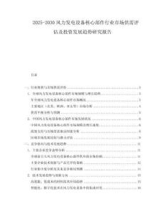 2025-2030風力發電設備核心部件行業市場供需評估及投資發展趨勢研究報告