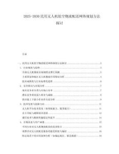 2025-2030民用無人機低空物流配送網絡規劃方法探討