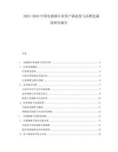 2025-2030中國電感器行業(yè)客戶滿意度與品牌忠誠度研究報告