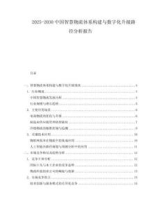 2025-2030中國智慧物流體系構(gòu)建與數(shù)字化升級路徑分析報(bào)告