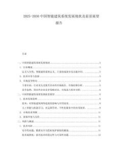 2025-2030中國智能建筑系統(tǒng)發(fā)展現(xiàn)狀及前景展望報告