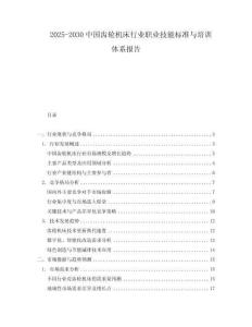 2025-2030中國(guó)齒輪機(jī)床行業(yè)職業(yè)技能標(biāo)準(zhǔn)與培訓(xùn)體系報(bào)告