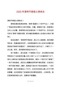 2025年清明節(jié)祭祖心得體會